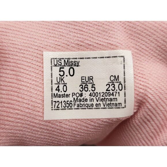 Vans Doheny Girls Size 3 Powder Pink Rainbows Canvas Sneakers Shoes Size 5 - Picture 6 of 8